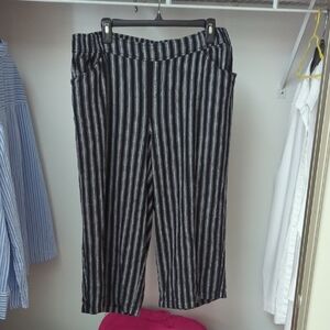 Lane Bryant Linen Blend Cropped Wide Leg Pants Size 14